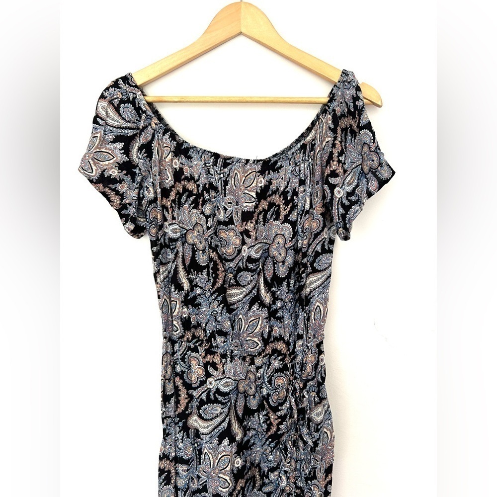 Aqua Bloomingdale’s Paisley print pattern Sun Dress with Slit nwt medium maxi - Picture 4 of 9